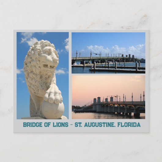 Carte Postale Pont des lions St. Augustine (Devant)