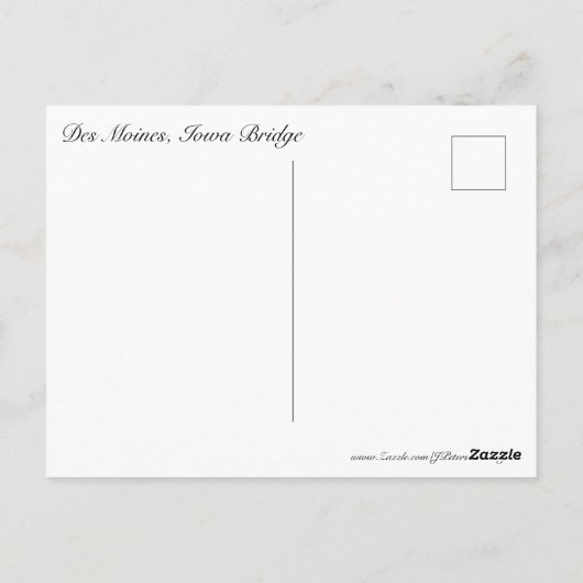 Carte Postale Pont des Moines Iowa (Dos)