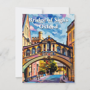 Carte Postale Pont des Soupirs à Oxford Gouache