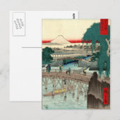 Carte Postale Pont d'Ichikobu par Hiroshige (Devant / Derrière)