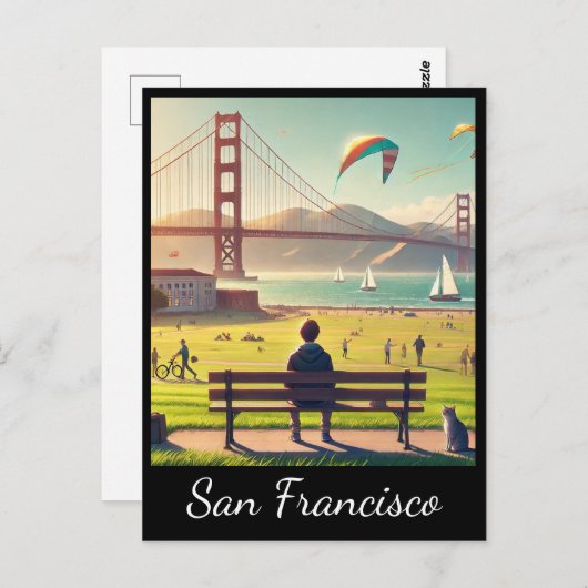 Carte Postale Pont du Golden Gate de San Francisco (Devant / Derrière)