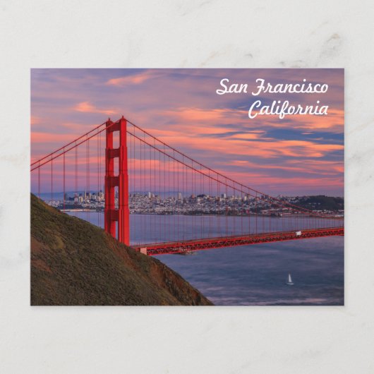Carte Postale Pont du Golden Gate de San Francisco au coucher du (Devant)