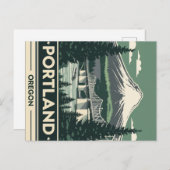 Carte Postale Pont du mont Retro Portland Oregon (Devant / Derrière)
