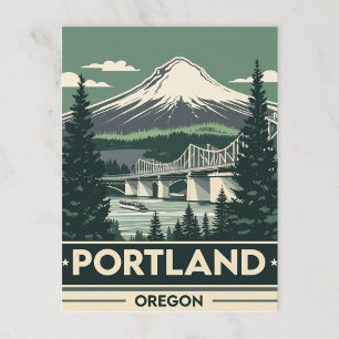 Carte Postale Pont du mont Retro Portland Oregon