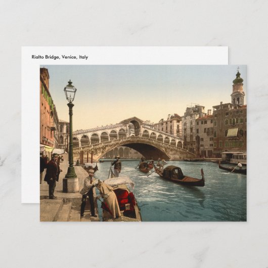 Carte Postale Pont du Rialto II, Venise, Italie (Devant / Derrière)