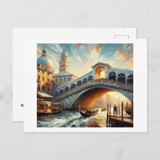 Carte Postale Pont du Rialto Venise (Devant / Derrière)