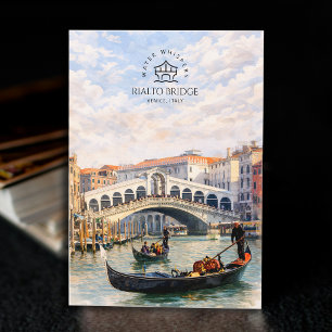 Carte Postale Pont du Rialto, Venise, Italie, Paysage à l'aquare