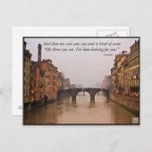 Carte Postale Pont Florence Avec Citation Amour (Devant / Derrière)