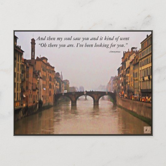 Carte Postale Pont Florence Avec Citation Amour (Devant)