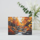 Carte Postale Pont forestier d'automne (Debout devant)