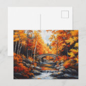 Carte Postale Pont forestier d'automne (Devant / Derrière)