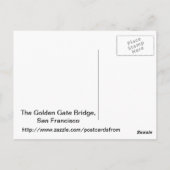 Carte Postale Pont Golden Gate (Dos)