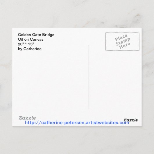 Carte Postale Pont Golden Gate (Dos)