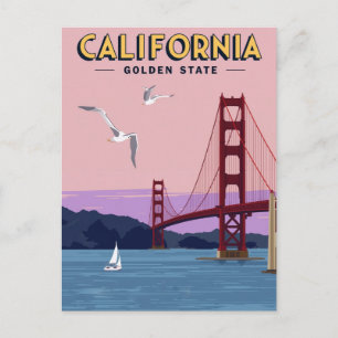Carte Postale Pont Golden Gate de Californie au coucher du solei