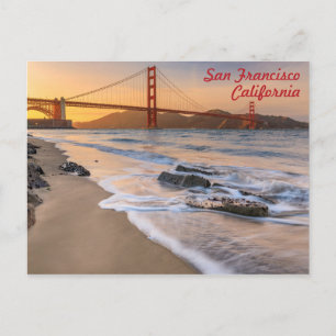 Carte Postale Pont Golden Gate de San Francisco au coucher du so