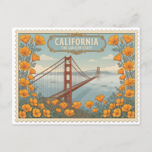 Carte Postale Pont Golden Gate de San Francisco Californie vinta