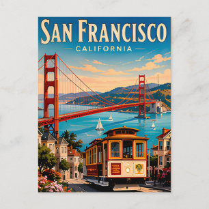 Carte Postale Pont Golden Gate de San Francisco Rétro