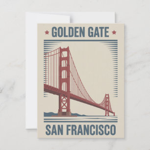 Carte Postale Pont Golden Gate de San Francisco Vintage