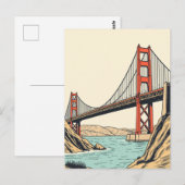 Carte Postale Pont Golden Gate Voyage San Francisco (Devant / Derrière)