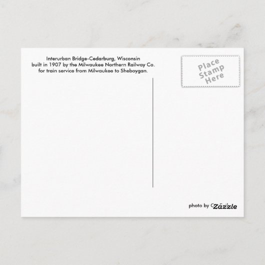 Carte Postale Pont interurbain (Dos)