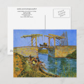 Carte Postale Pont Langlois Femmes Laver Van Gogh Art (Devant / Derrière)