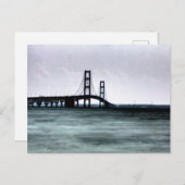 Carte Postale Pont Mackinac, Michigan (Devant / Derrière)