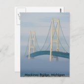 Carte Postale Pont Mackinac, Michigan (Devant / Derrière)