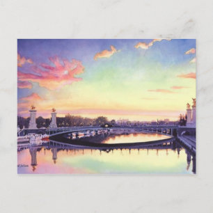 Carte Postale "Pont Neuf Paris" France Aquarelle