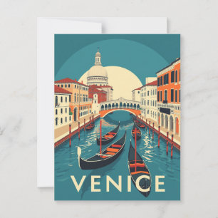 Carte Postale Pont Rialto Venise Italie Vintage 