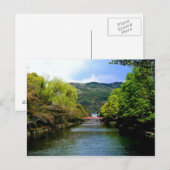 Carte Postale Pont rouge au-dessus d'un canal de Kyoto (Devant / Derrière)