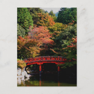 Carte Postale Pont rouge japonais en automne