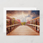 Carte Postale Pont rustique en bois dans le pays (Devant / Derrière)