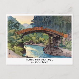 Carte Postale Pont sacré à Nikko Hiroshi Yoshida hanga art