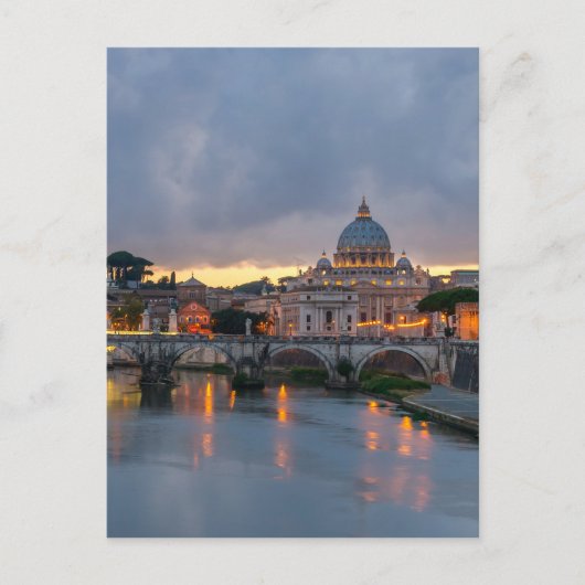 Carte Postale Pont Saint-Ange Basilique Saint-Pierre Rome Italie (Devant)