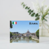Carte Postale Pont Sant'angelo et Basilique Saint-Pierre - Rome (Debout devant)
