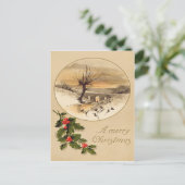 Carte Postale Pont Snow Wintry Scene Holly (Debout devant)