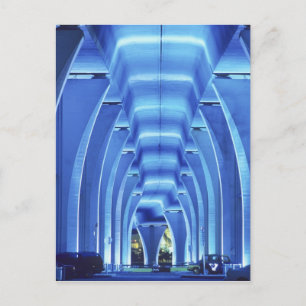 Carte Postale Pont, sous l'éclairage, Port de Miami,