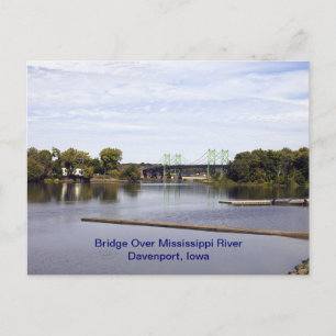Carte Postale Pont sur le fleuve Mississippi Davenport, Iowa