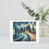 Carte Postale Pont sur l'eau, (Debout devant)