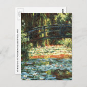 Carte Postale Pont sur l'étang Nénuphar par Claude Monet (Devant / Derrière)