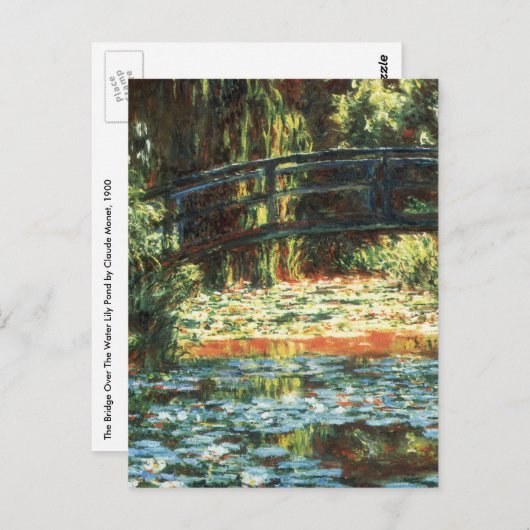 Carte Postale Pont sur l'étang Nénuphar par Claude Monet (Devant / Derrière)