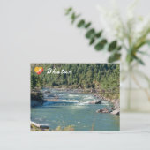Carte Postale Pont suspendu au-dessus d'un fleuve au Bhoutan (Debout devant)