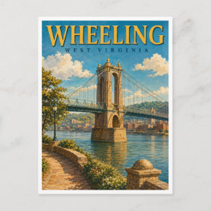 Carte Postale Pont suspendu de Wheeling Virginie-Occidentale Geo