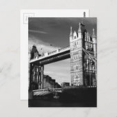 Carte Postale Pont Tour de Londres noir et blanc (Devant / Derrière)