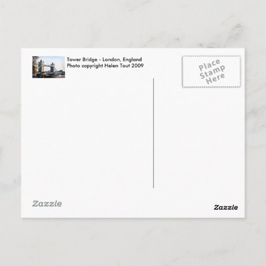 Carte Postale Pont Tower (Dos)