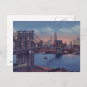Carte Postale Pont vintage Brooklyn (Devant / Derrière)