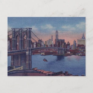 Carte Postale Pont vintage Brooklyn
