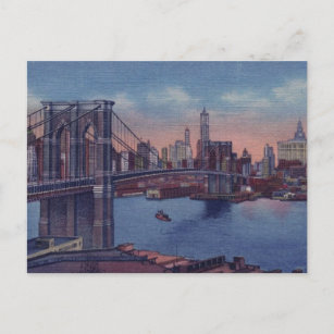 Carte Postale Pont vintage Brooklyn