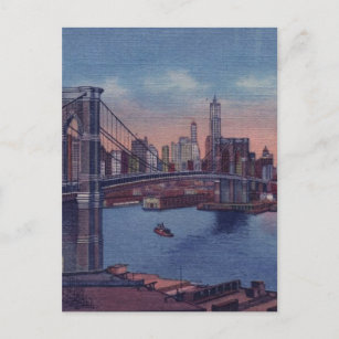 Carte Postale Pont vintage Brooklyn