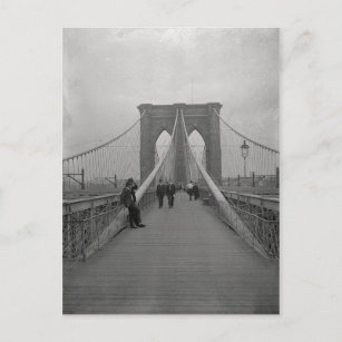 Carte Postale Pont vintage de Brooklyn noir et blanc